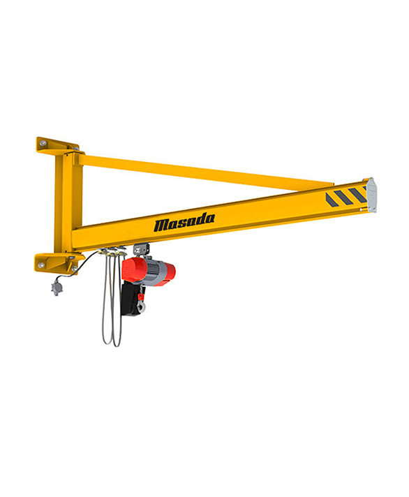 Wall-mounted jib cranes